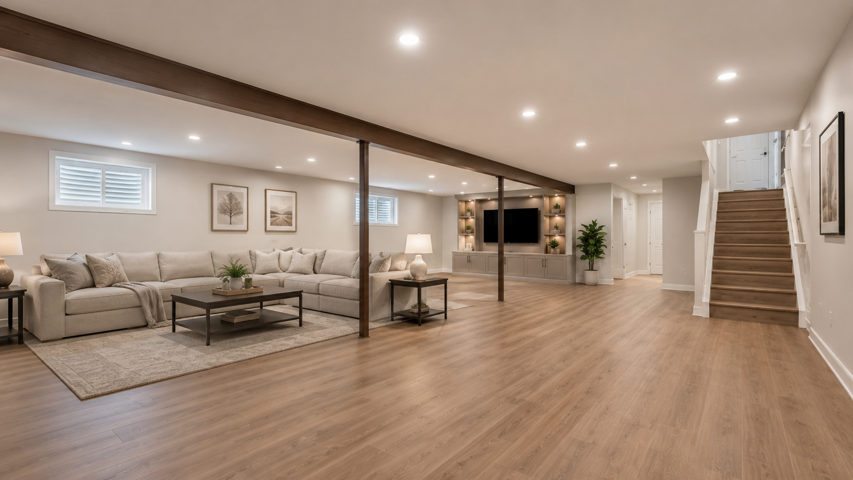 Basement after